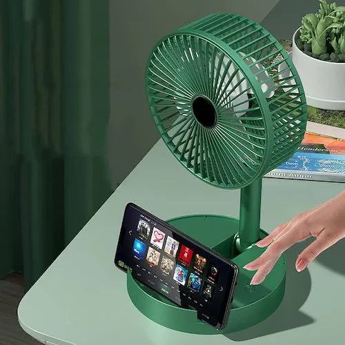 Usb Foldable Rechargeable Telescopic Mini Desktop Air Fan 3 In 1 Camping Portable Battery Fan