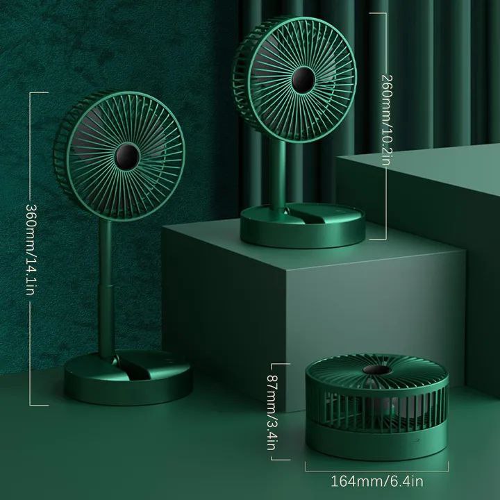 Usb Foldable Rechargeable Telescopic Mini Desktop Air Fan 3 In 1 Camping Portable Battery Fan