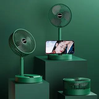 Usb Foldable Rechargeable Telescopic Mini Desktop Air Fan 3 In 1 Camping Portable Battery Fan
