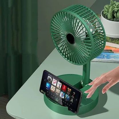 Usb Foldable Rechargeable Telescopic Mini Desktop Air Fan 3 In 1 Camping Portable Battery Fan