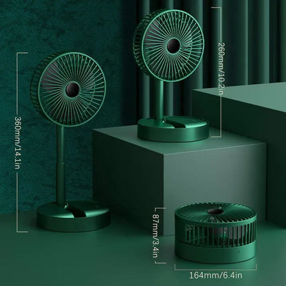 Usb Foldable Rechargeable Telescopic Mini Desktop Air Fan 3 In 1 Camping Portable Battery Fan