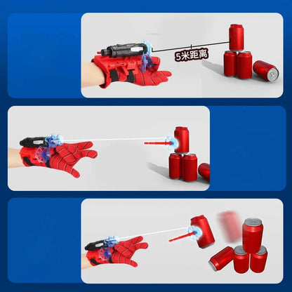 Superhero Launcher with Silk Glove Spiders Web Wrist Set Toy Cosplay for Kids