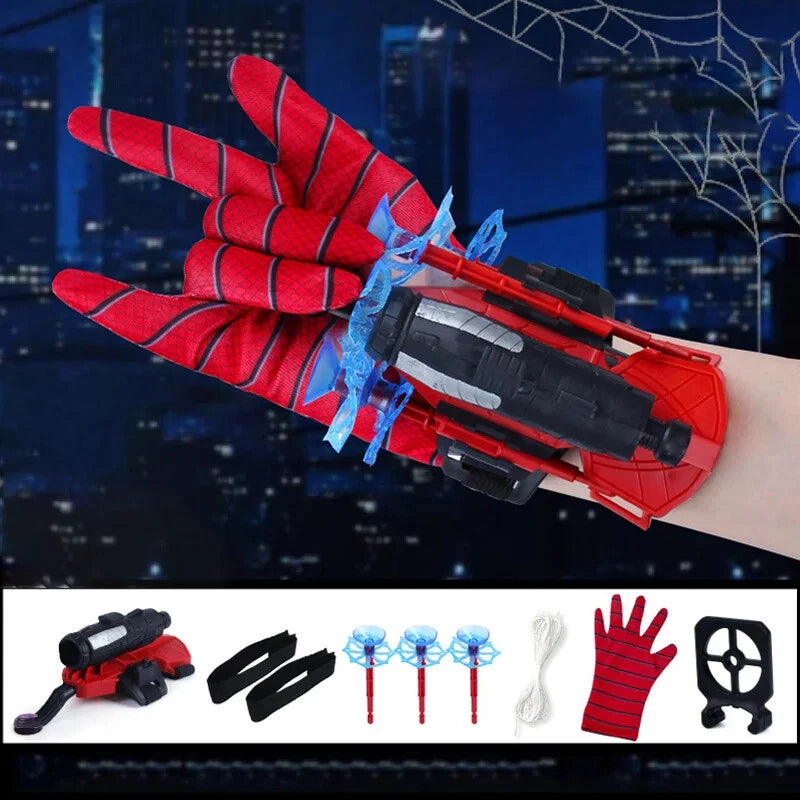 Superhero Launcher with Silk Glove Spiders Web Wrist Set Toy Cosplay for Kids